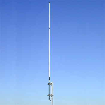 Omni-directional VHF scaled collinear, white, 70-85MHz, specify 3%, N-type female 250W, 3dBd – 5.6m